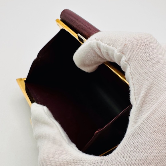 Cartier Burgundy Leather Wallet with Gold Accents - Picture 11 of 11